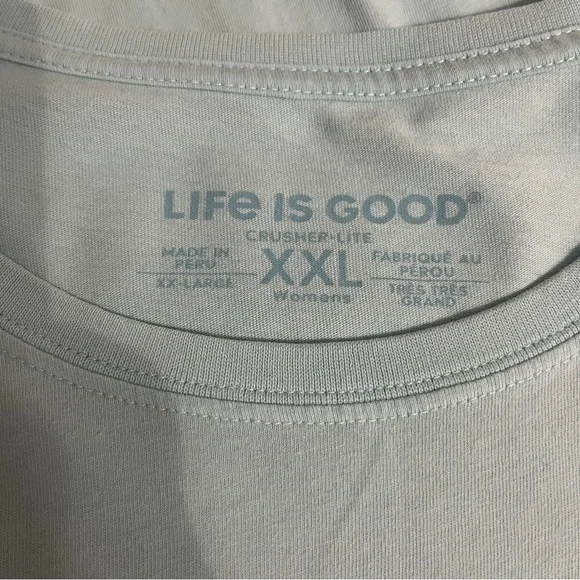 Life Is Good Woman’s Long Sleeve Cat Crusher Tees Bundle Blue - White Size XXL - Picture 7 of 14